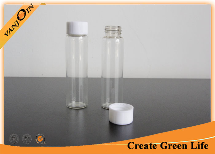 Flint 12ml Empty Small Glass Vials With Plastic Screw Cap , Perfume Mini Glass Bottles