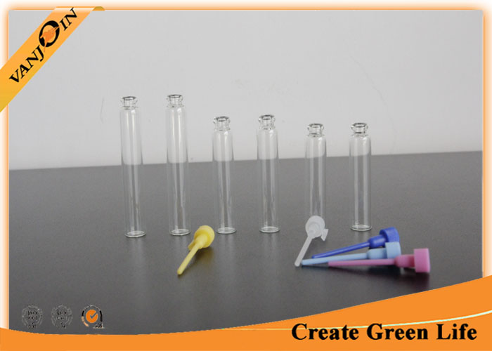2ml Clear Miniature Glass Bottles Glass Perfume Vials With Sticks , Glass Spice Vials