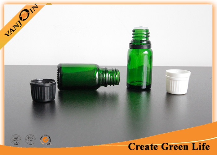 10ml Reusable Green Colored Essential Oil Glass Bottles Wholesale With Dropper Cap