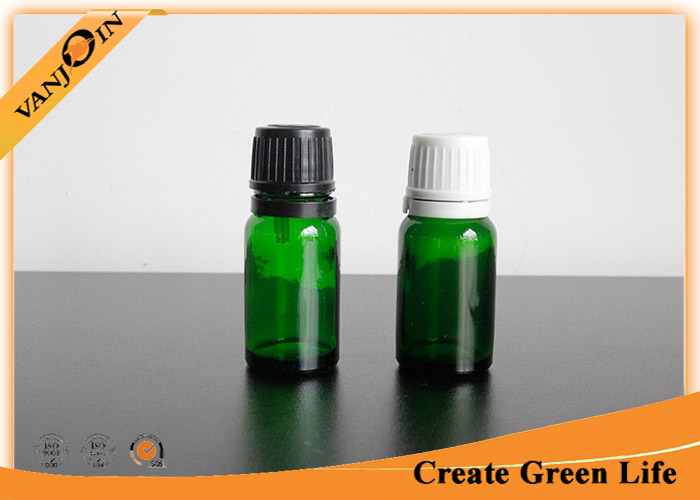 10ml Reusable Green Colored Essential Oil Glass Bottles Wholesale With Dropper Cap