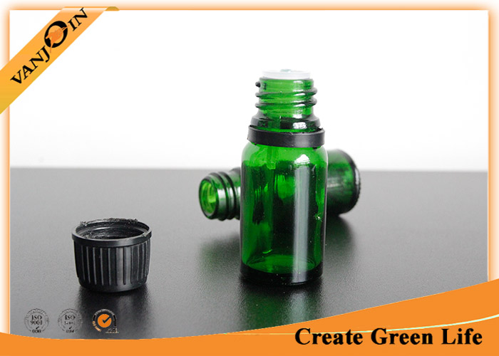 10ml Reusable Green Colored Essential Oil Glass Bottles Wholesale With Dropper Cap