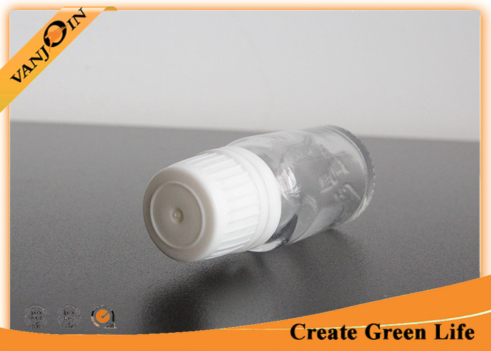 Round 10ml Clear Essential Oil Glass Bottles With Tamper Evident Cap , Clear Glass Bottle