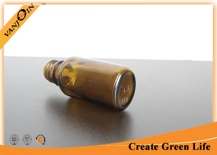 20ml Amber Glass Bottles for Essential Oils With Plug And Screw Cap , Coloured Glass Bottles