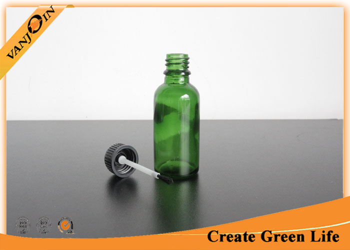 Empty 30ml Green Essential Oil Glass Bottles Wholesale With Cap and Brush