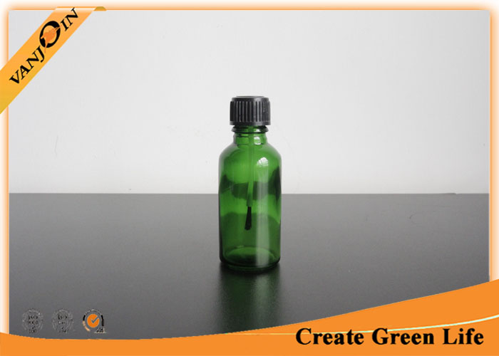 Empty 30ml Green Essential Oil Glass Bottles Wholesale With Cap and Brush