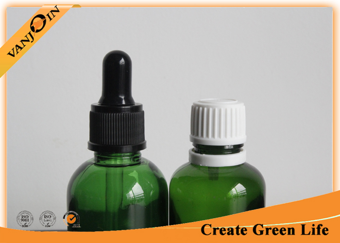 50ml Green Glass Bottles for Essential Oils Wholesale with Plastic Cap or Dropper