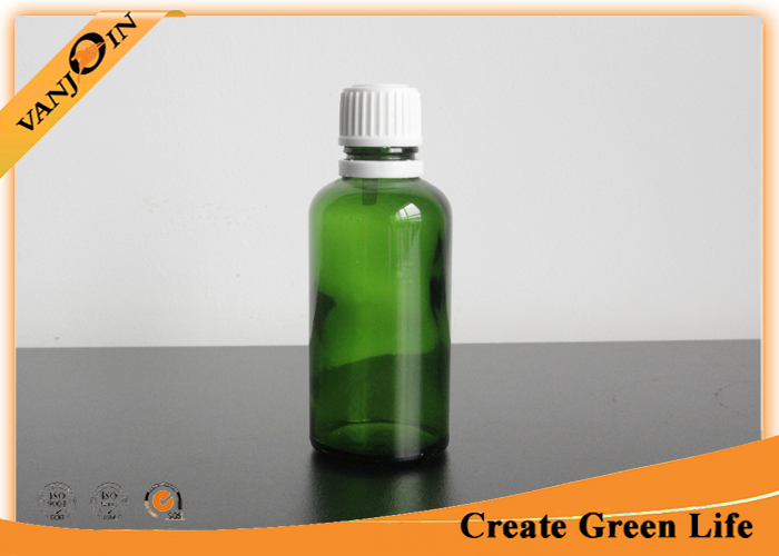 50ml Green Glass Bottles for Essential Oils Wholesale with Plastic Cap or Dropper