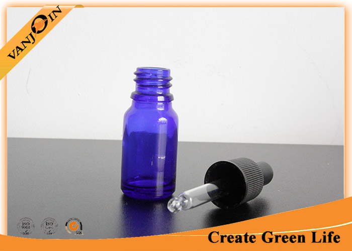 50ml Cobalt Blue Essential Oil Glass Bottles With Dropper , Glass Perfume Bottles
