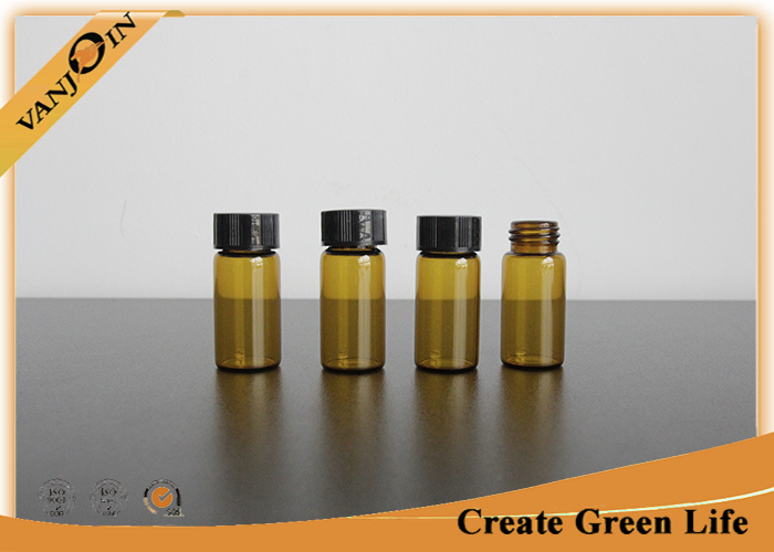 Chemical Packaging 7ml Amber Small Glass Vials With Plastic Screwing Cap