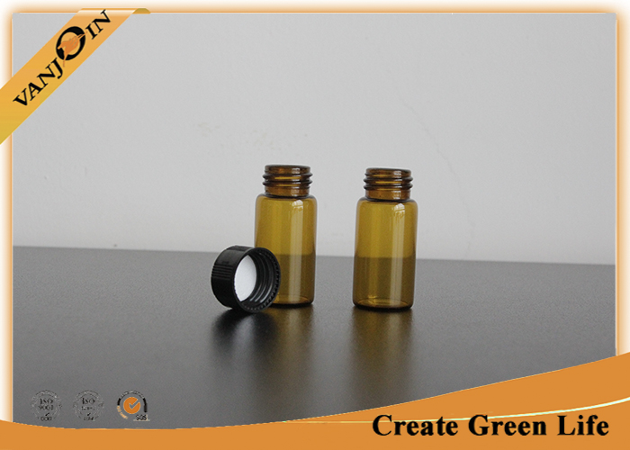 Chemical Packaging 7ml Amber Small Glass Vials With Plastic Screwing Cap