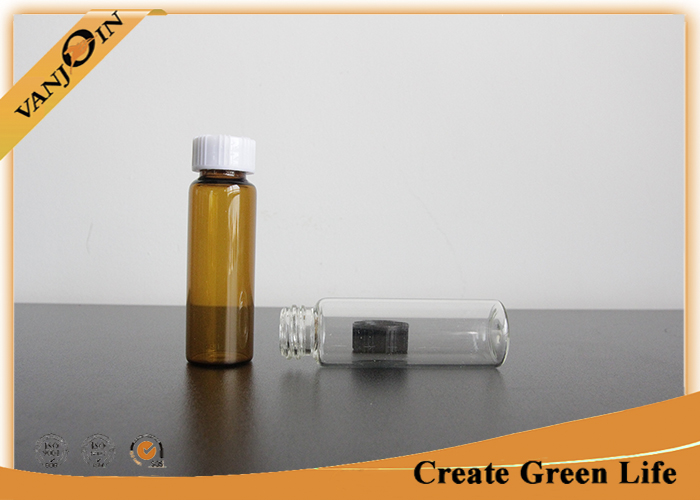 Essential Oil Packaging 20ml Amber Glass Vials With Screwing Top Specialty Glass Bottles