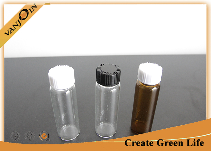 Essential Oil Packaging 20ml Amber Glass Vials With Screwing Top Specialty Glass Bottles