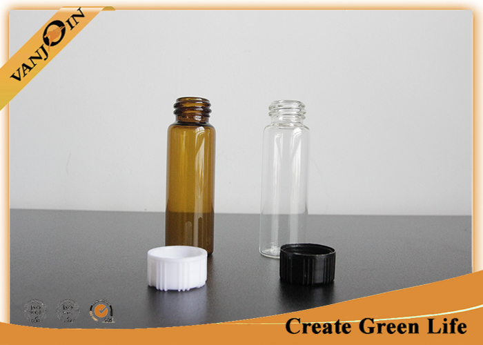 Essential Oil Packaging 20ml Amber Glass Vials With Screwing Top Specialty Glass Bottles