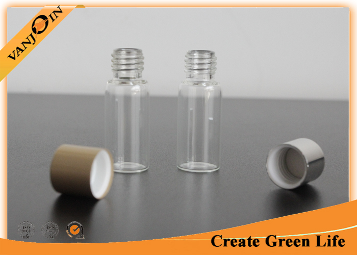 Screw Top Small Glass Vials 5ml With Aluminum Cap , Perfume Mini Glass Containers