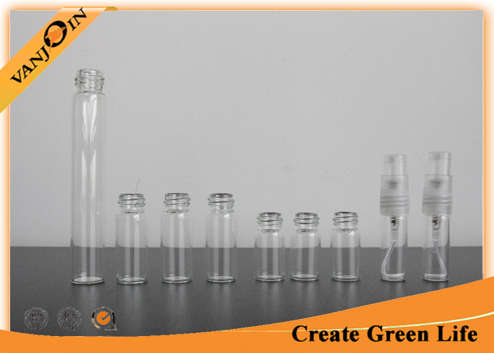 2ml 3ml 4ml 10ml Empty Glass Sample Perfume Vials With Screw Spray , Miniature Glass Bottles