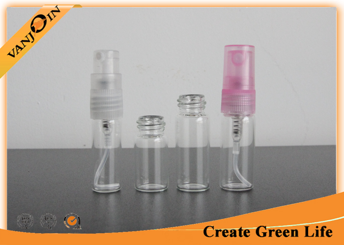 2ml 3ml 4ml 10ml Empty Glass Sample Perfume Vials With Screw Spray , Miniature Glass Bottles