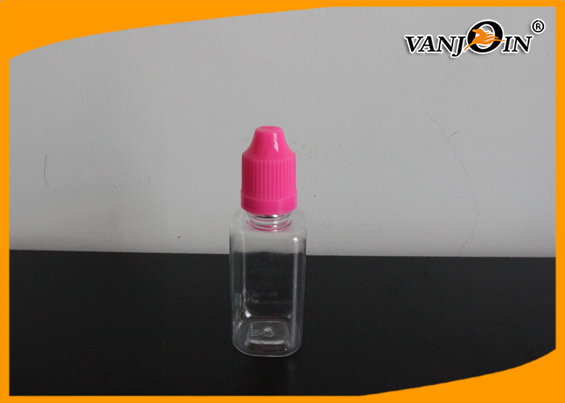 Square Plastic E-cig Liquid Bottles , E-cigarette Plastic Bottles 8ml - 30ml Customized Size