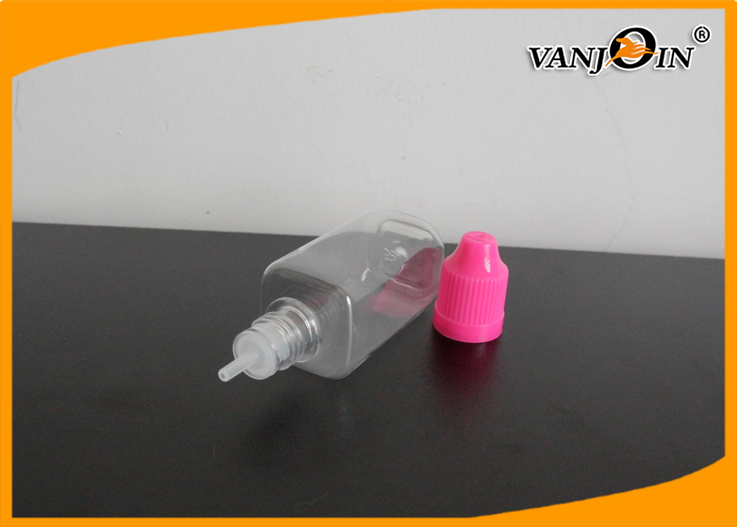 Square Plastic E-cig Liquid Bottles , E-cigarette Plastic Bottles 8ml - 30ml Customized Size