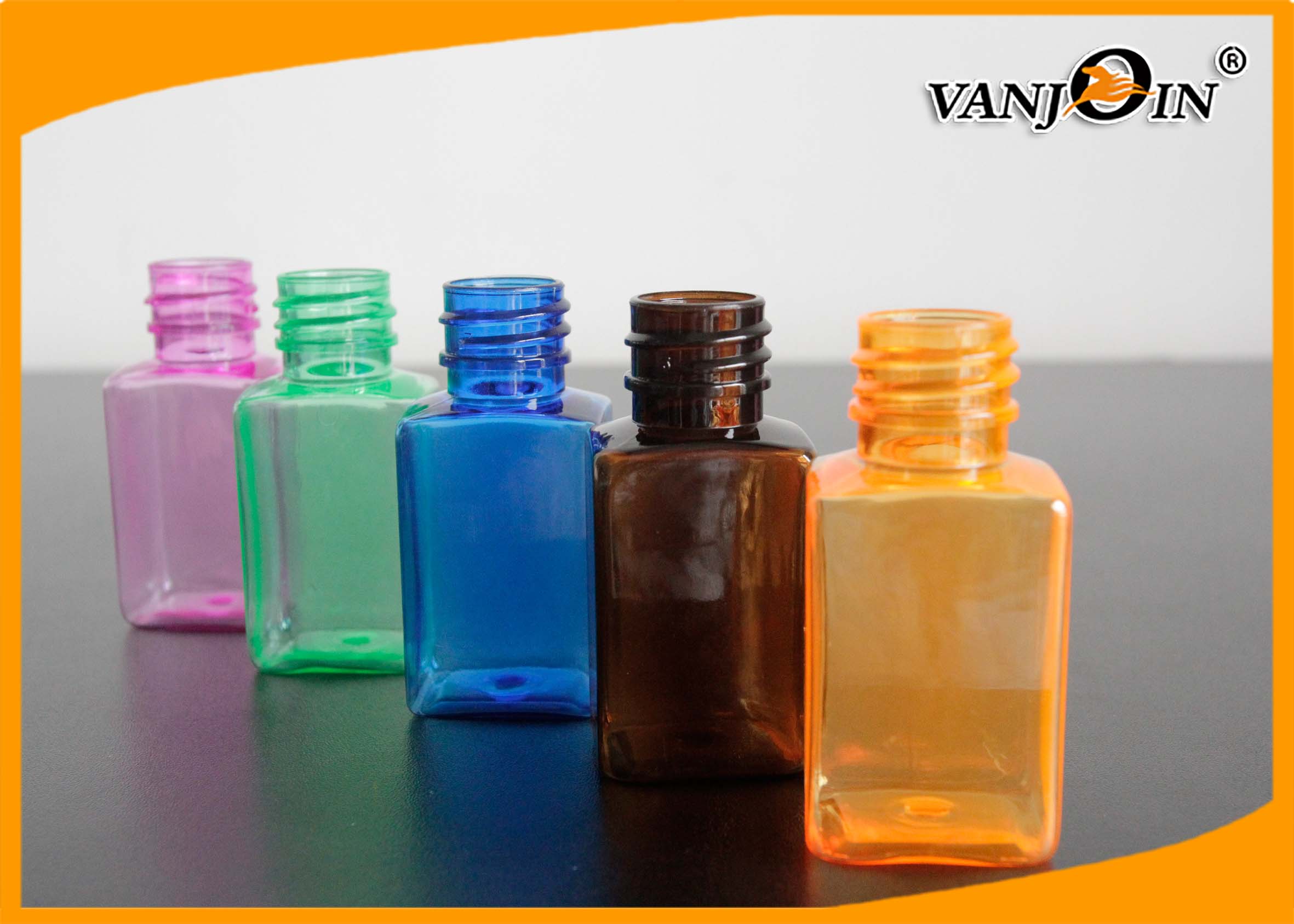 Square Plastic E-cig Liquid Bottles , E-cigarette Plastic Bottles 8ml - 30ml Customized Size