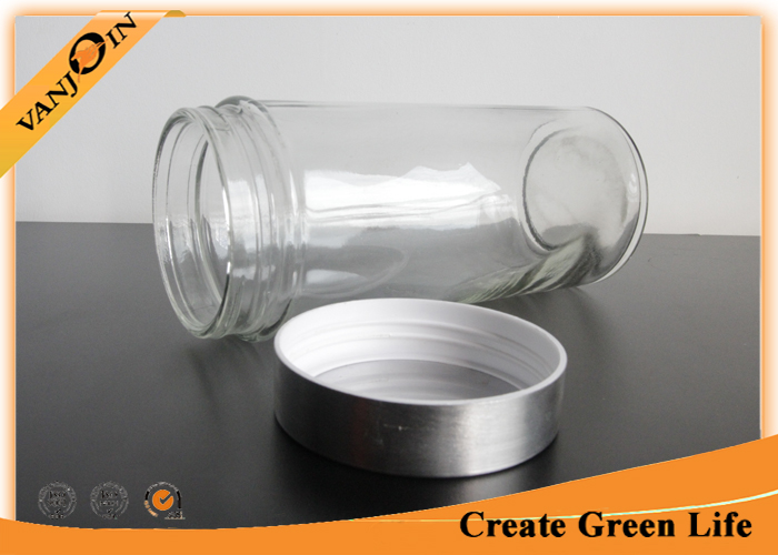 1000ml Large Cylinder Glass Storage Jars with Lids / Screw Metal Lid Glass Storage Bottles