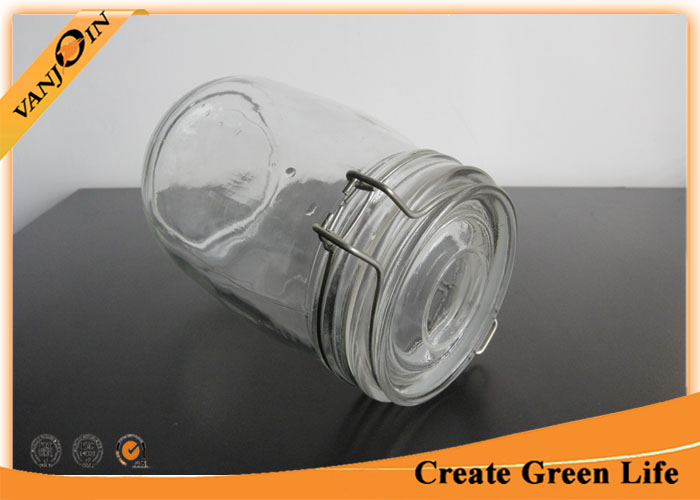 Flint 1000ml Kitchen Glass Storage Jars with Clamp Lids , Glass Jars with Lids Wholesale