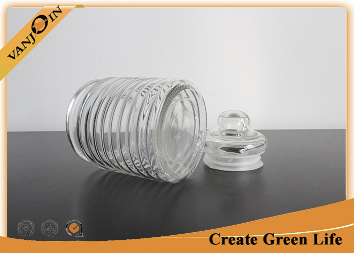 Crystal Kitchen Glass Storage Jars with Lids Food Stocking 250ml Clear Glass Spice Jars