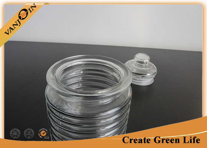 Crystal Kitchen Glass Storage Jars with Lids Food Stocking 250ml Clear Glass Spice Jars