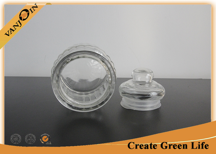 Household 250ml Clear Glass Kitchen Storage Jars with Glass Lids for Tea / Coffee / Sugar