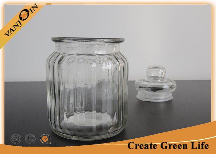 Household 250ml Clear Glass Kitchen Storage Jars with Glass Lids for Tea / Coffee / Sugar