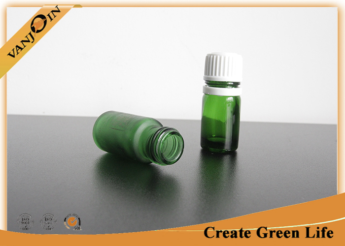 Mini Essential Oil Green Glass Vials and Bottles With Orifice And Cap 5ml or Custom Size