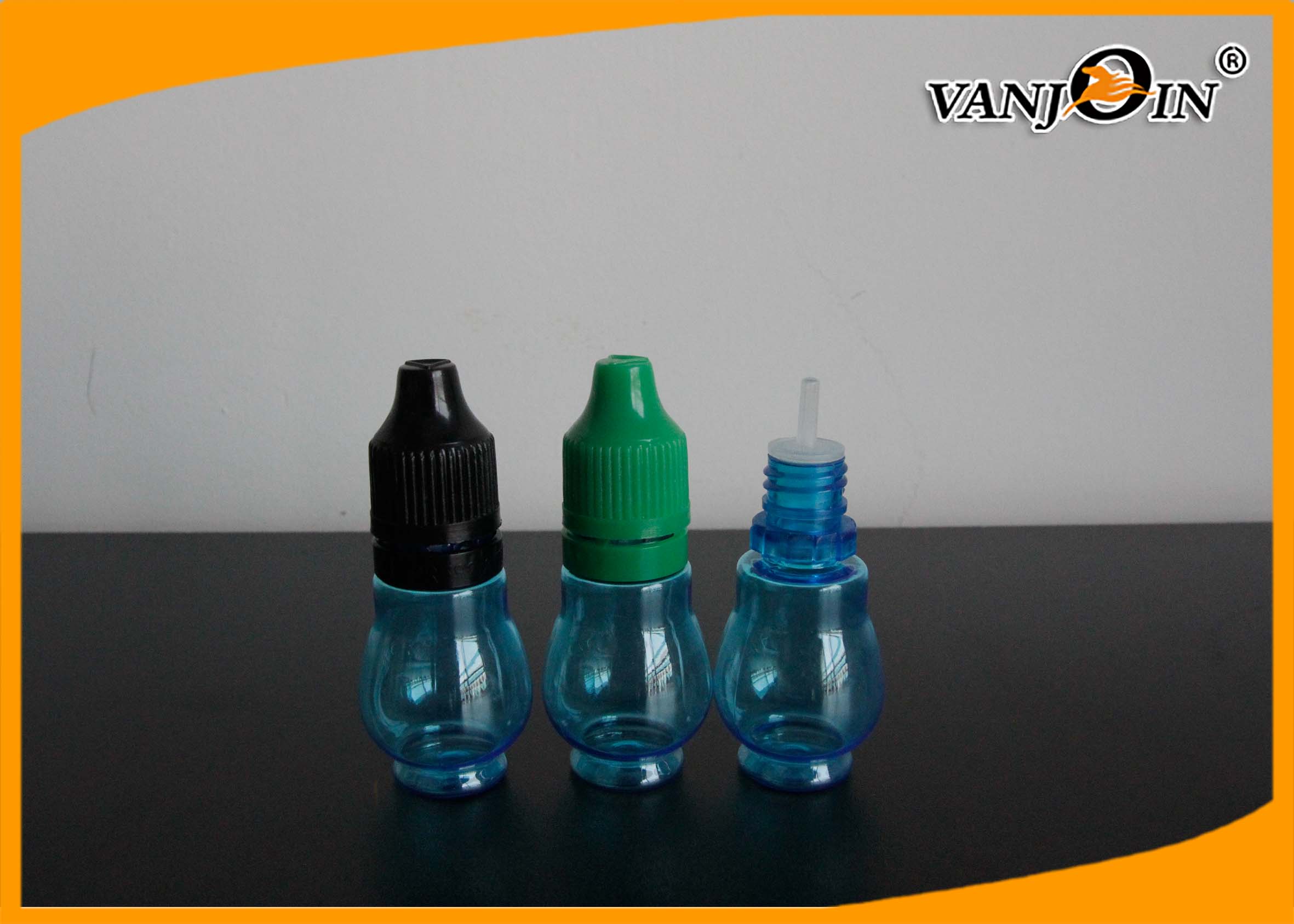 15ml Empty Blue E-cig Liquid Bottles with Colorful Screw Caps , Plastic E Liquid Bottles