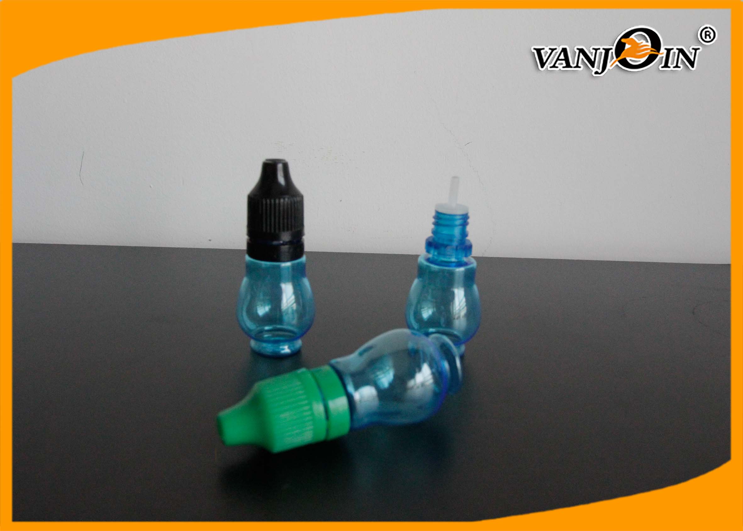 15ml Empty Blue E-cig Liquid Bottles with Colorful Screw Caps , Plastic E Liquid Bottles