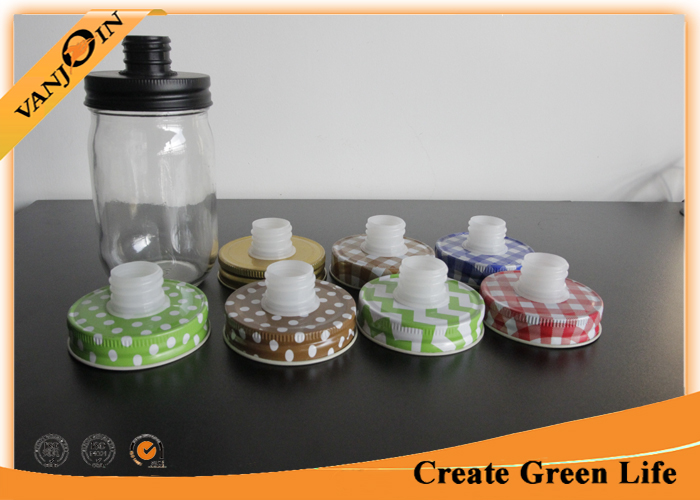 Custom Colorful Soap Pump Bottle Lids Adapters for Regular Mouth Mason Jars