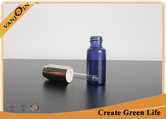 20ml Cobalt Glass Vial With Dropper Cap , Custom Blue Essential Oil Bottle Eco-friendly