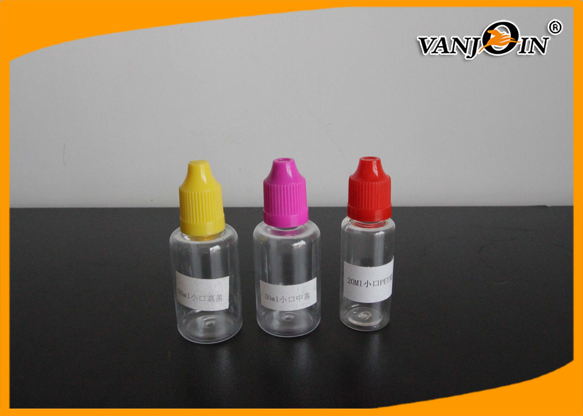 Empty Clear E-cig Liquid Bottles Recycling Plastic Liquid Containers 20ml 30ml