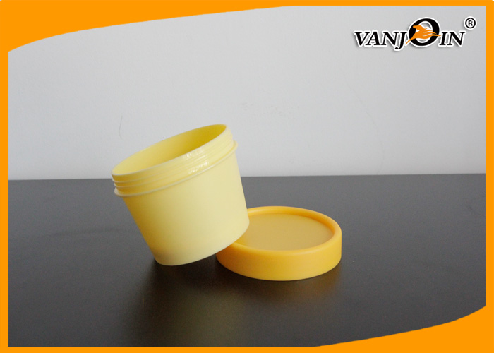Straight Tube Orange PP Cosmetic Plastic Jars Thick Wall Facial Mask Jar with Screw Caps 110g