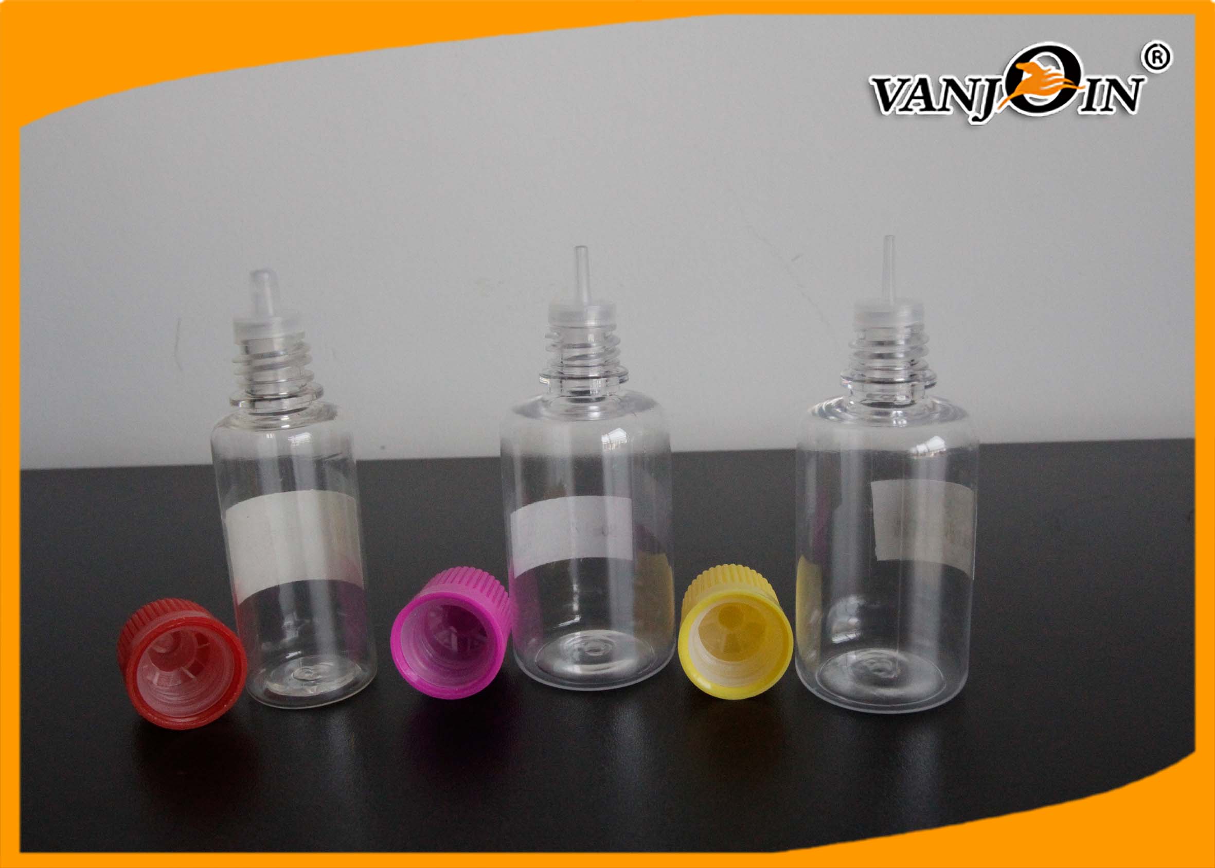 Empty Clear E-cig Liquid Bottles Recycling Plastic Liquid Containers 20ml 30ml