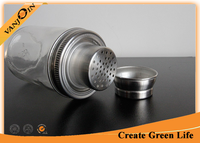 70mm Stainless Steel Cocktail Mason Shaker Lids , Glass Bottles Caps for Mason Jar