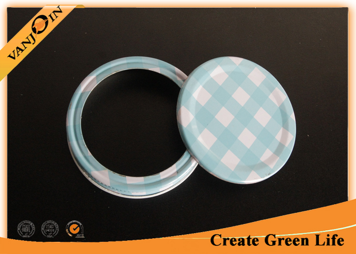 Customized Printing Two Pieces Bottle Lids For Screw Top Jars , Glass Mason Jar Caps