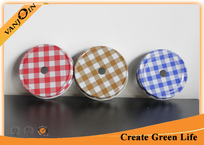 Logo Painted Customized Mason Jar Lid With Hole , Bottle Caps for Glass Mason Jars