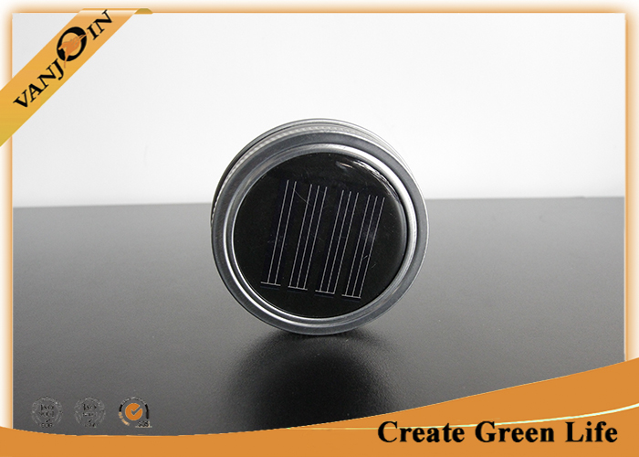 Decorative 70mm / 86mm LED Solar Lids for Bottles , High End Black Lids for Lighting