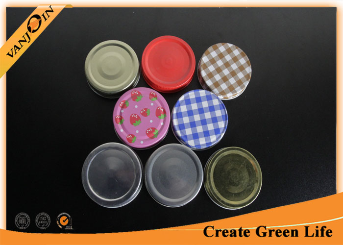 70mm Colorful Bottle Lids  With Rubber Seal for Regular Mouth Mason Jar 16mm Height