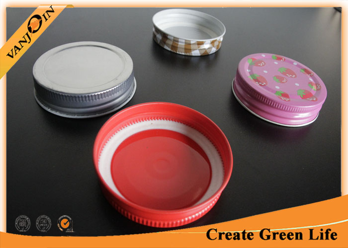 70mm Colorful Bottle Lids  With Rubber Seal for Regular Mouth Mason Jar 16mm Height