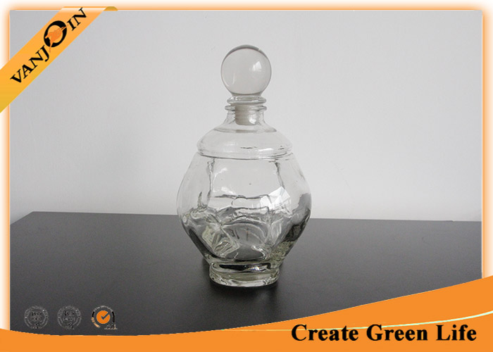 750ml Empty Skull Shape Decorative Glass Bottles with Cork ,  Glass Bottle for Liquor or Wine