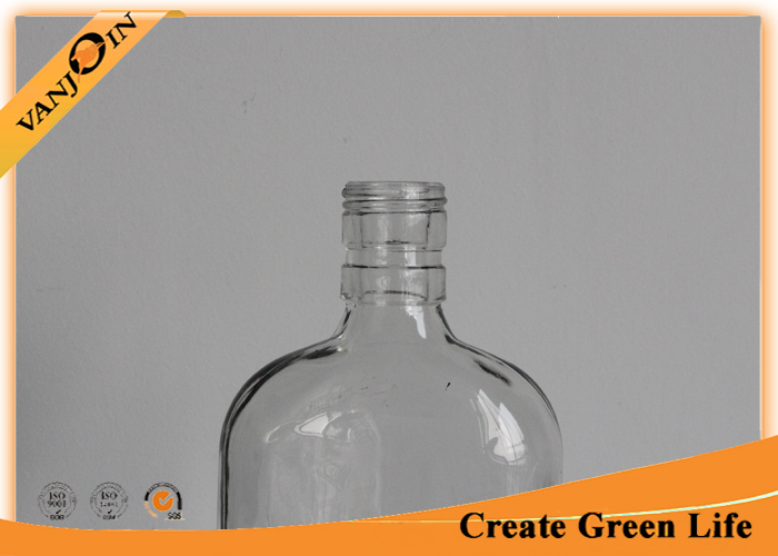 350ml Flint Flat Clear Empty Glass Wine Bottles With Screw Cap / Recycled Wine Bottles