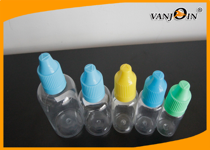 Plastic Clear Small E-cig Liquid Bottles / Empty E Juice Bottles with PET HDPE