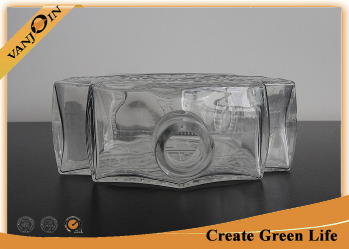 Wine Packaging 700ml Clear Glass Brandy Bottles / Recycling Specialty Glass Bottles