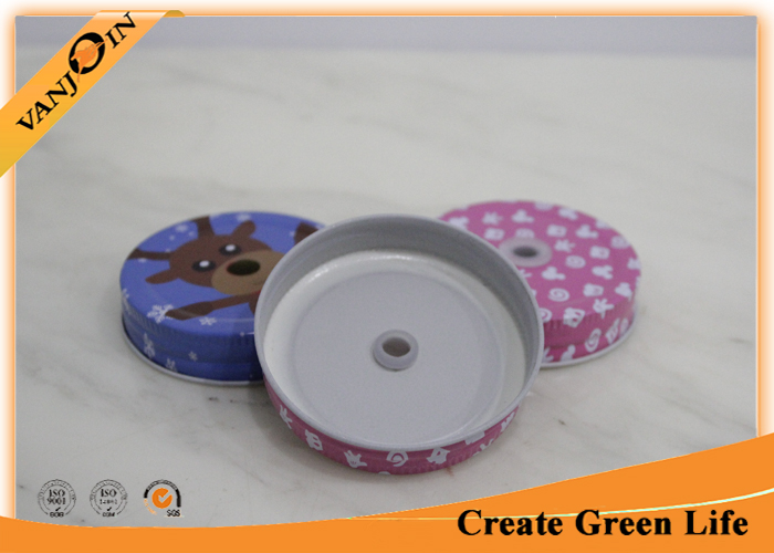 Promotion Painted Regular Mouth Bottle Lids With Hole 70mm Diameter