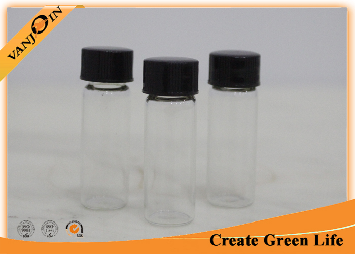 5ml Perfume Oil Empty Clear Glass Vials With Black Plastic Cap Customzied
