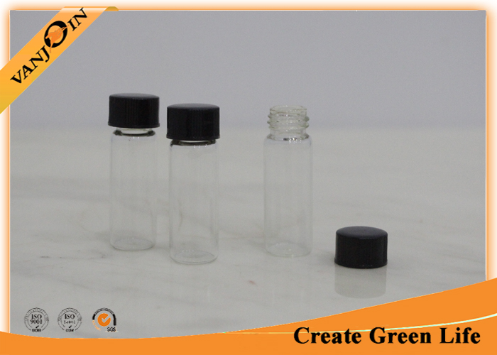 5ml Perfume Oil Empty Clear Glass Vials With Black Plastic Cap Customzied